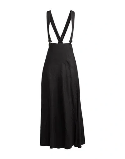 Y's Yohji Yamamoto Woman Maxi Skirt Black Size 2 Linen, Polyester, Cotton