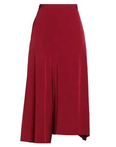Y's Yohji Yamamoto Woman Maxi Skirt Red Size 2 Triacetate, Polyester