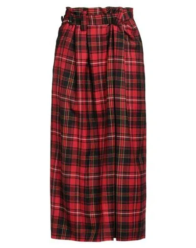 Y's Yohji Yamamoto Woman Maxi Skirt Red Size 2 Wool