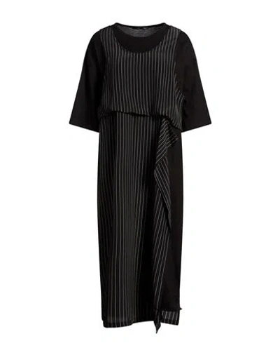 Y's Yohji Yamamoto Woman Midi Dress Black Size 2 Cotton, Polyester