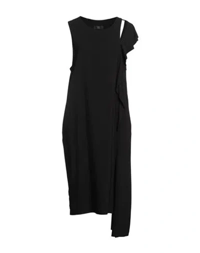 Y's Yohji Yamamoto Woman Midi Dress Black Size 2 Rayon, Cupro