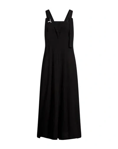 Y's Yohji Yamamoto Woman Midi Dress Black Size 2 Rayon, Linen