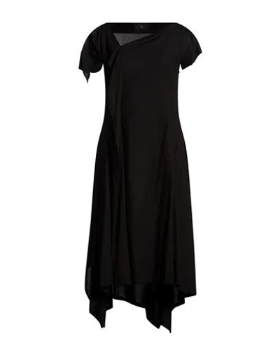 Y's Yohji Yamamoto Woman Midi Dress Black Size 3 Rayon