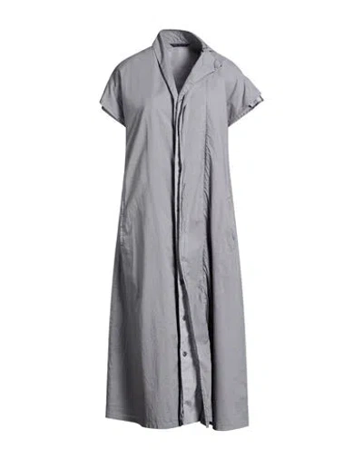 Y's Yohji Yamamoto Woman Midi Dress Grey Size 2 Cotton In Gray