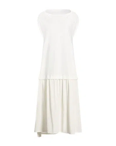 Y's Yohji Yamamoto Woman Midi Dress Ivory Size 1 Triacetate, Polyester In White