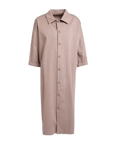 Y's Yohji Yamamoto Woman Midi Dress Taupe Size 2 Cotton In Brown