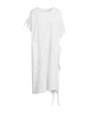 Y's Yohji Yamamoto Woman Midi Dress White Size 2 Cotton In White