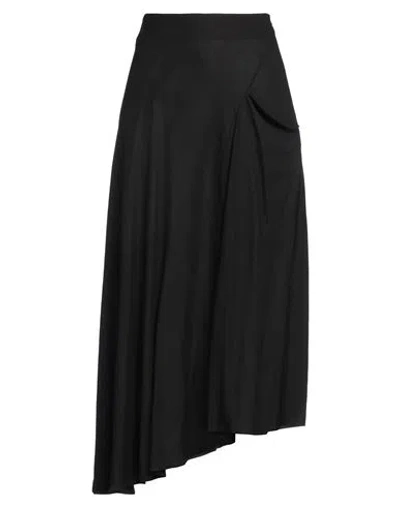 Y's Yohji Yamamoto Woman Midi Skirt Black Size 1 Rayon, Linen, Cotton