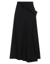 Y's Yohji Yamamoto Woman Midi Skirt Black Size 1 Wool, Rayon, Polyurethane In Black