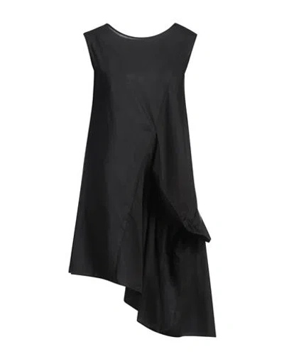 Y's Draped Asymmetric Minidress In Black
