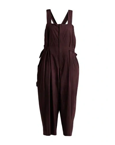 Y's Yohji Yamamoto Woman Overalls Chocolate Brown Size 1 Cotton, Wool