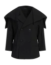 Y's Yohji Yamamoto Woman Overcoat & Trench Coat Black Size 1 Cotton, Linen In Black