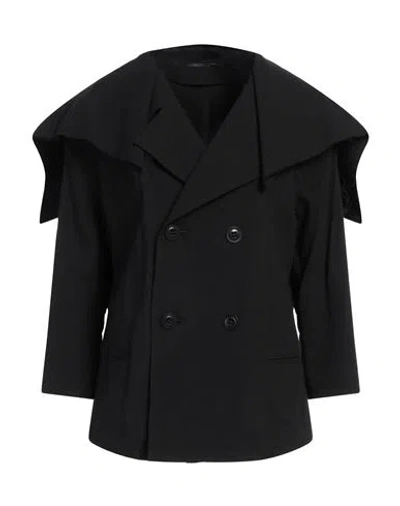Y's Yohji Yamamoto Woman Overcoat & Trench Coat Black Size 1 Cotton, Linen