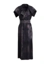 Y's Yohji Yamamoto Woman Overcoat & Trench Coat Charcoal Size 2 Cotton, Linen In Grey