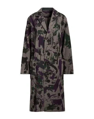 Y's Yohji Yamamoto Woman Overcoat & Trench Coat Grey Size 2 Cotton In Gray