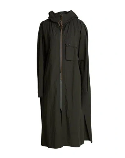 Y's Yohji Yamamoto Woman Overcoat & Trench Coat Military Green Size 2 Cotton, Linen