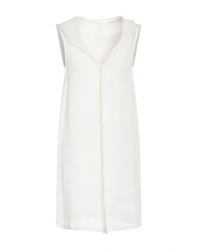 Y's Yohji Yamamoto Woman Overcoat & Trench Coat White Size 3 Linen, Rayon, Nylon