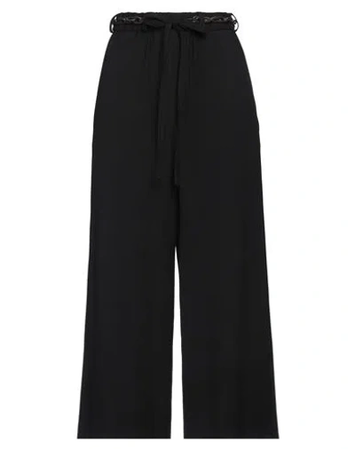 Y's Black Straight Pants In Black  
