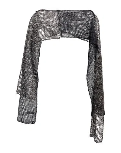 Y's Yohji Yamamoto Woman Scarf Black Size S Linen In Gray
