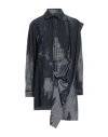 Y's Yohji Yamamoto Woman Shirt Black Size 2 Linen, Cotton In Black