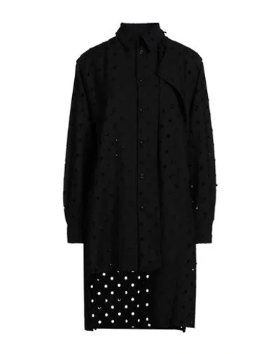 Y's Yohji Yamamoto Woman Shirt Black Size 2 Wool, Polyester