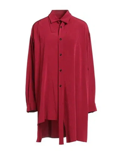 Y's Yohji Yamamoto Woman Shirt Burgundy Size 2 Triacetate, Polyester In Red