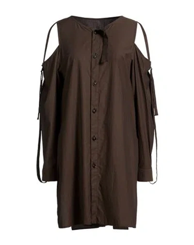 Y's Yohji Yamamoto Woman Shirt Military Green Size 2 Cotton In Brown