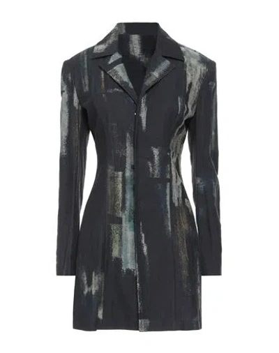 Y's Yohji Yamamoto Woman Shirt Navy Size 3 Linen, Cotton In Black