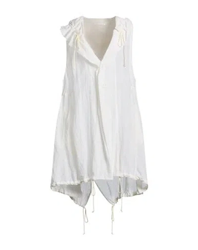 Y's Yohji Yamamoto Woman Vest Ivory Size 2 Linen In White