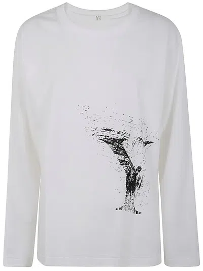 Y'S ROUND NECK LONG SLEEVE T B,YB.T82.677 1 WHITE