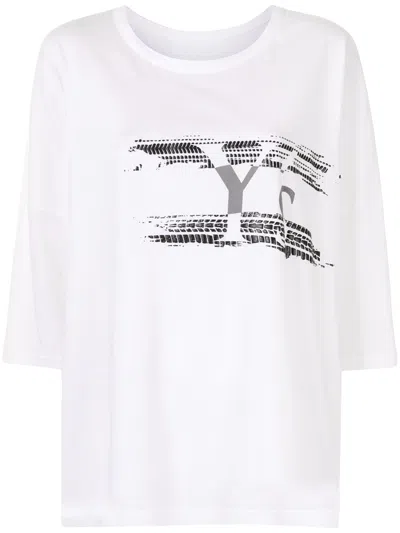 Y's Logo-print Cotton Top In White