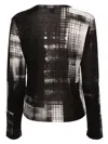 Y's Abstract-print Fine-knit Jumper In White