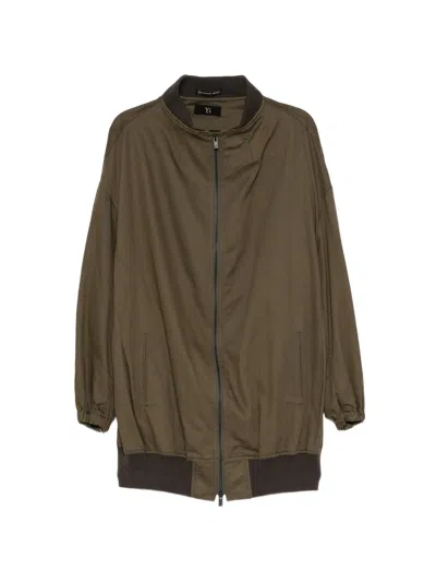 Y's Zip-up Long Jacket In Green