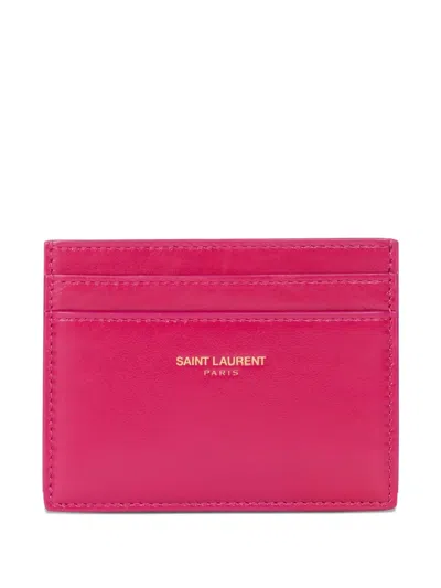 Ysl Card Wallet In Pink