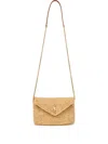 Ysl Cassandre Woven Logo Cross Body Bag In Neutral