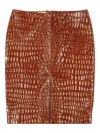 Ysl Crocodile Effect Mini Skirt In Brown