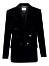 Ysl Double-breasted Jacket In Black