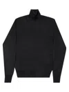 Ysl Logo Detail Roll-neck Jumper In Black