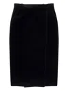 Ysl Pocket Wrap Midi Skirt In Black