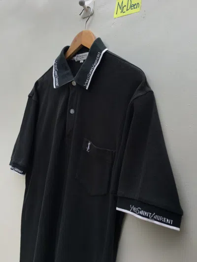Pre-owned Ysl Pour Homme X Yves Saint Laurent Vintage Polo Shirt In Black