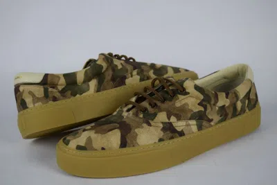Pre-owned Ysl Saint Laurent Mens  Venice Low Top Camo Sneakers Sz 45-46 Shoes Canvas In Multicolor