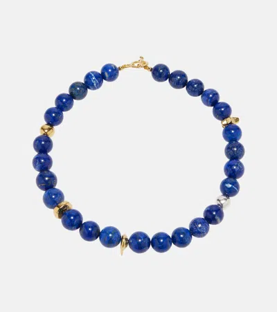 Ysso Helen Gold-plated Lapis Lazuli Necklace In Brown