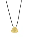 Ysso Whisper Of The Wind Gold-plated And Cord Necklace In Black