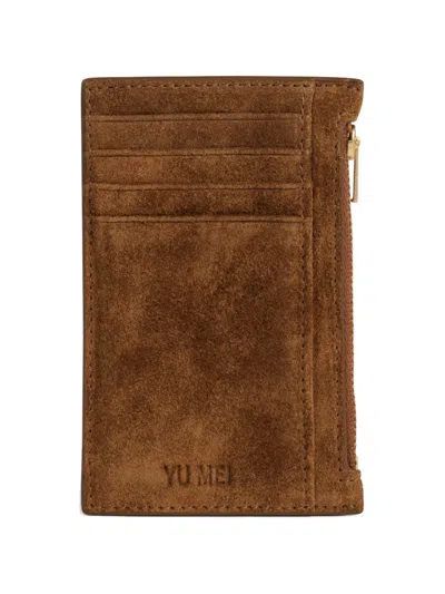 Yu Mei Frank Zip Wallet In Brown
