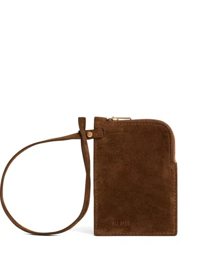 Yu Mei Greta Zip Clutch Bag In Brown