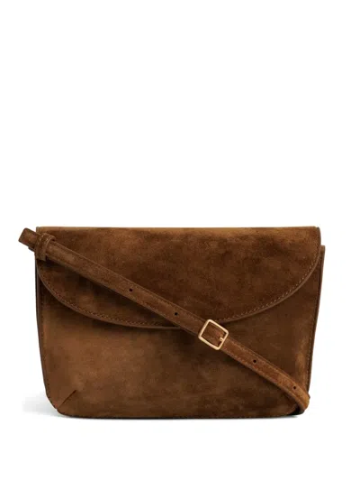 Yu Mei Keriana Suede Cross Body Bag In Brown