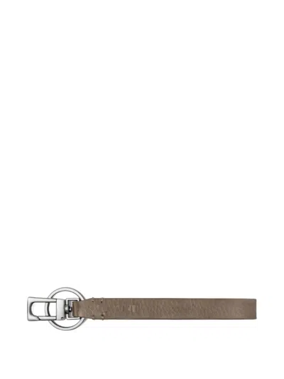 Yu Mei Key Logo-debossed Leather Keyring In Brown