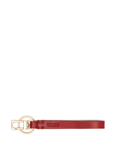 Yu Mei Lambskin Key Fob In Red