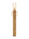 Yu Mei Logo-debossed Suede Keyring In Brown