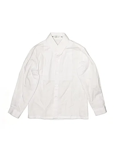Pre-owned Yuanlu Kids' Long Sleeve Button Down Shirt In White